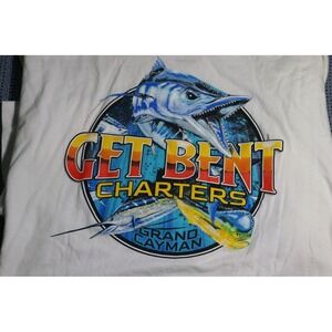 Red Tuna Shirt Club Get Bent Charters Grand Cayman Fishing T-Shirt White 4X